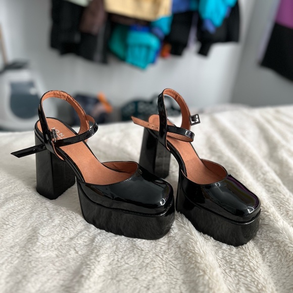 Jonak black patent leather platform heels - Picture 5 of 8